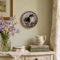 Тарелка винтажная фарфоровая декоративная Кошка цветы Англия Danbury Mint Agneatha in Sweet Peas Cats Among the Flowers