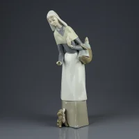 Винтажная фарфоровая статуэтка Пастушка с собачкой Lladro 1034 Shepherdess with Dog