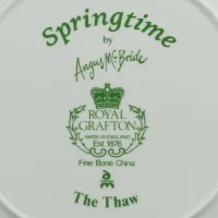 Тарелка винтажная декоративная фарфоровая Цапли Оттепель Англия Royal Grafton The Thaw Springtime Angus McBride