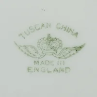 Винтажный фарфоровый сет из двух чайных трио и сервировочной тарелки Tuscan China R.H. & S.L. Plant Англия 1920-е годы
