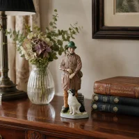 Винтажная английская фарфоровая статуэтка Пастух с собакой Coalport Shepherd Character Collection