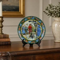 Винтажная декоративная тарелка Артур вытаскивает меч Англия Wedgwood Arthur Draws the Sword Legend of King Arthur