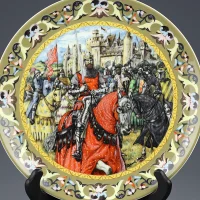Винтажная декоративная тарелка Рыцари Круглого стола Англия Wedgwood Knights of the Round Table Legend of King Arthur