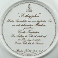 Винтажная декоративная тарелка Красная Шапочка Сказки Германия Kaiser Rotkäppchen Gerda Neubacher