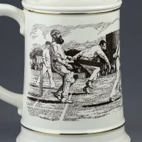 Винтажная фарфоровая кружка Крикет The Ashes Tankard 1882–1982 Franklin Porcelain Max Altekruse