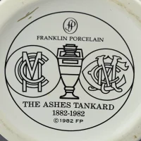 Винтажная фарфоровая кружка Крикет The Ashes Tankard 1882–1982 Franklin Porcelain Max Altekruse
