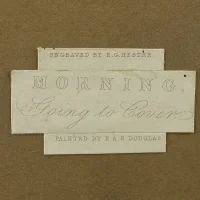 Винтажный английский принт в раме под стеклом Псовая охота "Morning — Going to Cover" E.A.S. Douglas E.G. Hester