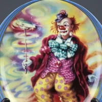 Тарелка винтажная фарфоровая декоративная Клоун Германия Annaburg Der Geschickte Impressionen eines Clowns