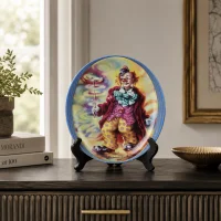 Тарелка винтажная фарфоровая декоративная Клоун Германия Annaburg Der Geschickte Impressionen eines Clowns