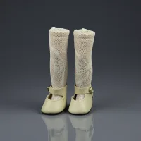Винтажный кукольный набор с фарфоровым бюстом, ножками в светлых чулочках и плетёной шляпкой