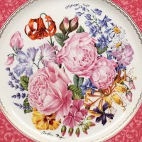 Тарелка винтажная фарфоровая декоративная Цветы Розы Букет Англия Royal Doulton Chelsea Flower Show Plate Prince of Wales Chelsea Bouquet 1988