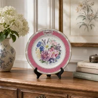 Тарелка винтажная фарфоровая декоративная Цветы Розы Букет Англия Wedgwood Chelsea Flower Show Plate Chelsea Fragrance 1987