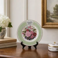 Тарелка винтажная фарфоровая декоративная Цветы Розы Букет Англия Royal Doulton Chelsea Flower Show Plate Earthly Paradise 1996