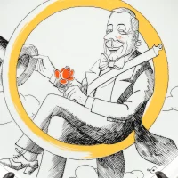 Тарелка винтажная фарфоровая декоративная Бракосочетание Сатира Rosenthal Teller-Satire Ernst Lang Heinz Rühmann