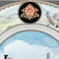 Тарелка винтажная фарфоровая Паровоз Поезд Англия Coalport Seaside Specials Hardwicke