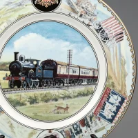 Тарелка винтажная фарфоровая Паровоз Поезд Англия Coalport Seaside Specials Hardwicke