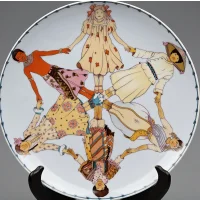 Тарелка винтажная фарфоровая декоративная Международный год ребёнка Villeroy & Boch Heinrich UNICEF The International Year of the Child