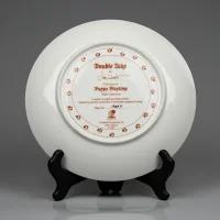 Тарелка винтажная фарфоровая декоративная Щенки и мышка США River Shore Double Take Puppy Playtime Plate Collection