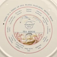 Тарелка винтажная декоративная Морские птицы Календарь Англия Wedgwood Sea Birds Calendar Plate British Birds 1988