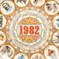 Тарелка винтажная декоративная Дикий Запад Календарь Англия Wedgwood Wild West Calendar Plate Twelfth Series 1982