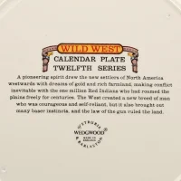 Тарелка винтажная декоративная Дикий Запад Календарь Англия Wedgwood Wild West Calendar Plate Twelfth Series 1982
