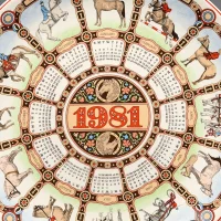 Тарелка винтажная декоративная Лошади Календарь Англия Wedgwood Horses Calendar Plate Eleventh Series 1981