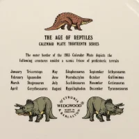 Тарелка винтажная декоративная Динозавры Календарь Англия Wedgwood The Age of Reptiles Calendar Plate Thirteenth Series 1983