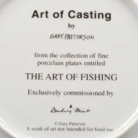 Тарелка винтажная фарфоровая декоративная Рыбалка Юмор Danbury Mint Art of Casting Art of Fishing