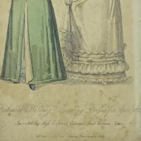 Антикварная английская иллюстрация Fashionable Morning and Evening Dresses for April 1824 Модные утренние и вечерние платья апреля 1824 года