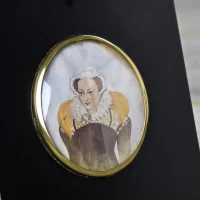 Антикварная английская миниатюра в деревянной раме