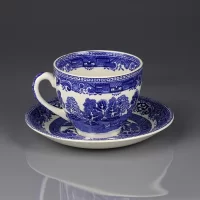 Антикварная английская чайная пара Alfred Meakin Blue Willow Голубая ива Шинуазри