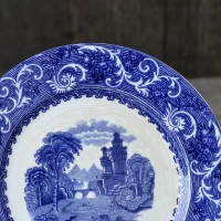 Тарелка антикварная декоративная настенная Англия Вид на Рейн Wedgwood & Co Паттерн Rhine