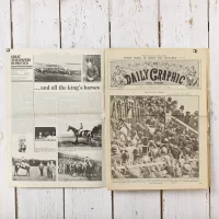 Переиздание номера газеты Daily Graphic от 27 мая 1909 года Great Newspapers Reprinted A Sporting King Спортивный король