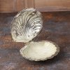 Антикварная английская икорница маслёнка в виде ракушки со стеклянной вставкой