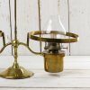 Антикварная английская масляная лампа с двумя стеклянными плафонами