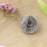 Крупная брошь-кулон из серебра с марказитами огранки Swarovski Ракушка