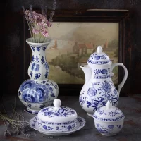 Винтажная ваза Delft с ручной росписью
