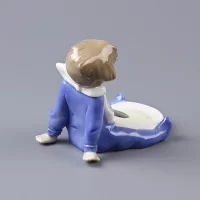 Винтажная фарфоровая статуэтка Испания Lladro NAO I'm Full Малыш с тарелкой