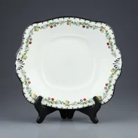 Винтажный фарфоровый сет из двух чайных трио и сервировочной тарелки Tuscan China R.H. & S.L. Plant Англия 1920-е годы