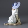 Винтажная фарфоровая статуэтка Испания Lladro NAO 1365 Meadow Song Девушка в шляпе с корзиной