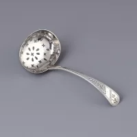 Антикварная английская ложка сифтер для сахарной пудры корицы Sifter Spoon Stephen Adam 1801 год