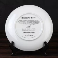 Тарелка винтажная декоративная настенная Фарфор Англия Дети Danbury Mint Donald Zolan Childhood Days Brotherly Love