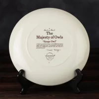Тарелка винтажная декоративная настенная Англия Сова Веджвуд Wedgwood Danbury Mint Majesty of Owls Scops Owl