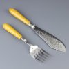 Антикварные английские приборы для подачи рыбных блюд Richard Richardson Нож и вилка
