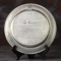 Винтажная оловянная тарелка Стеклодувы Традиционные ремёсла SKS Der Glasblaser Traditionelles Handwerk
