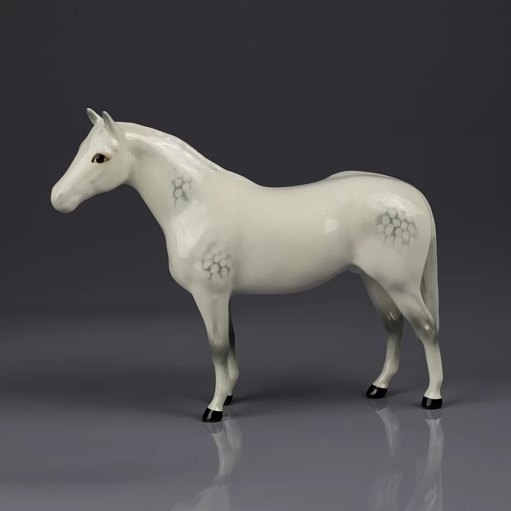 Винтажная фарфоровая английская статуэтка Лошадь Конь Beswick 701 Bois Roussel