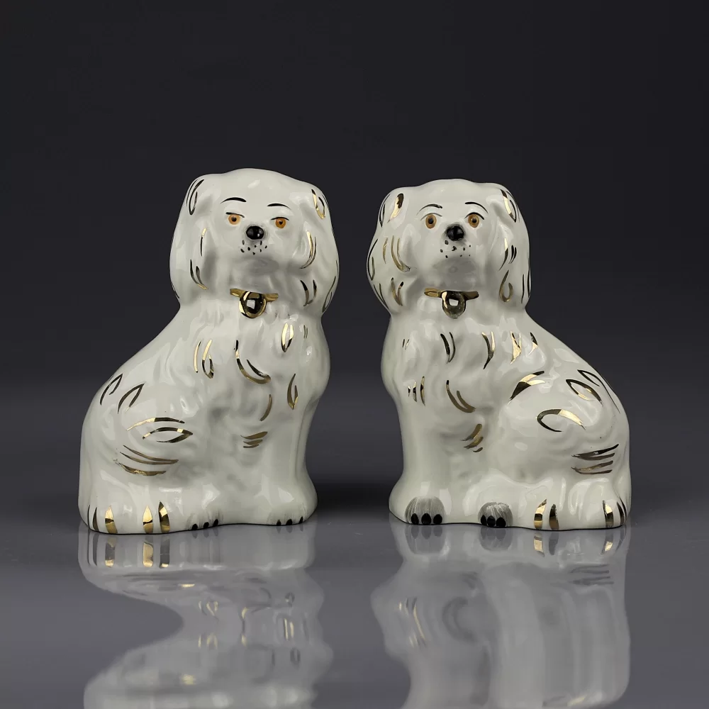 Винтажные стаффордширские каминные собаки Спаниели Beswick 1378-7