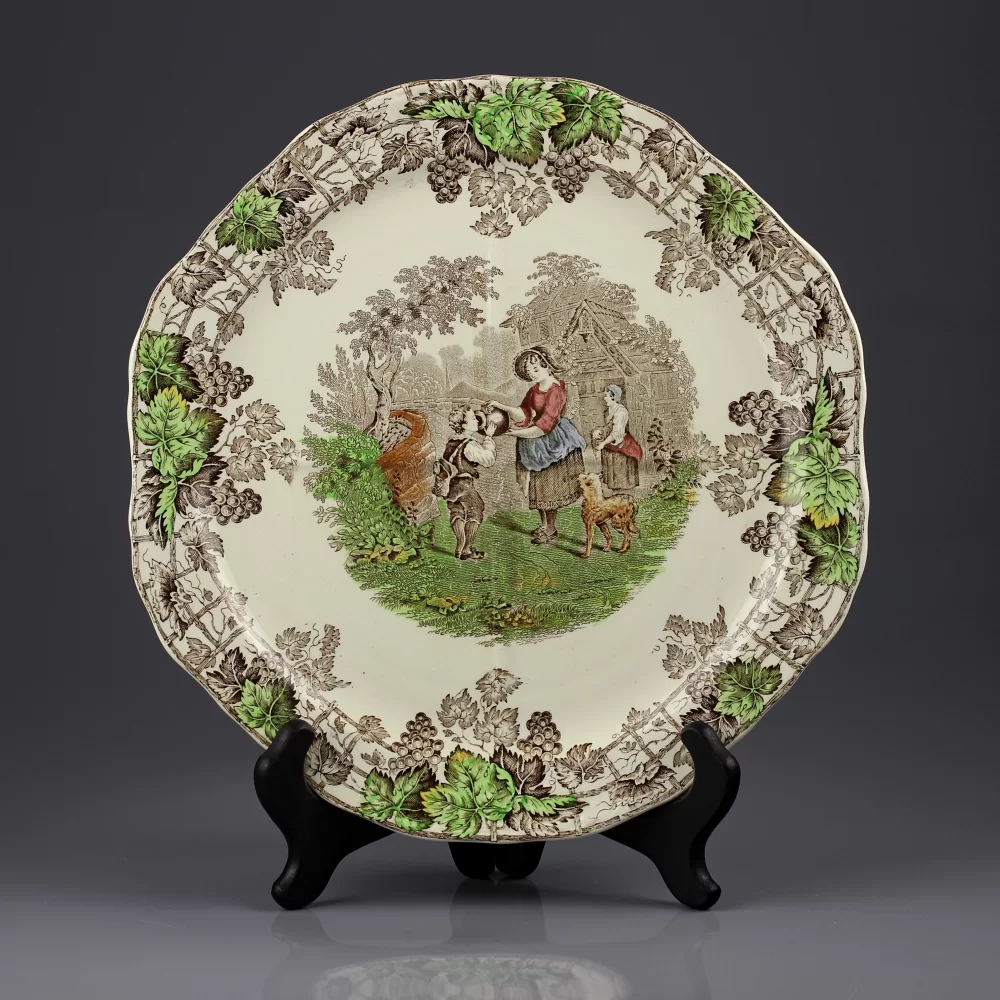 Винтажная английская тарелка для тостов и сэндвичей Spode Copeland Byron Series №2
