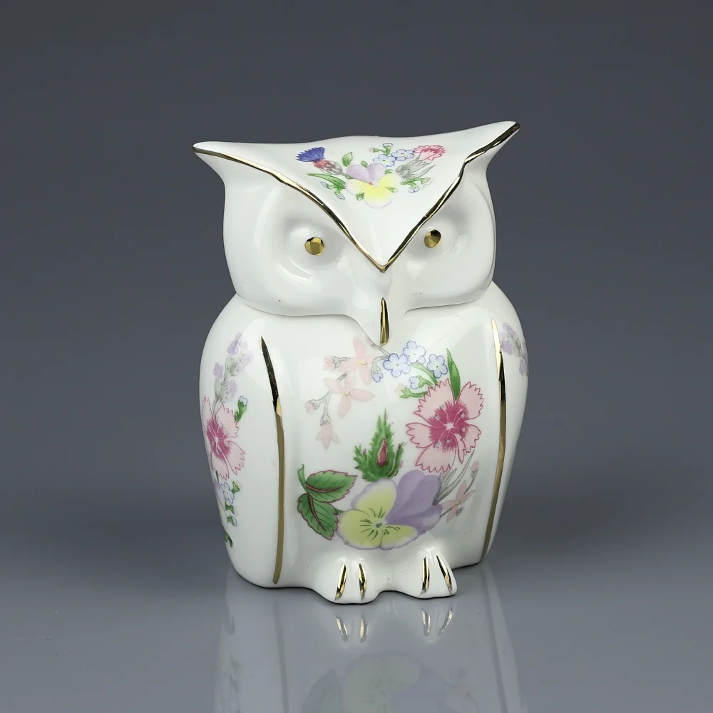 Винтажная фарфоровая английская шкатулка Сова Aynsley Wild Tudor