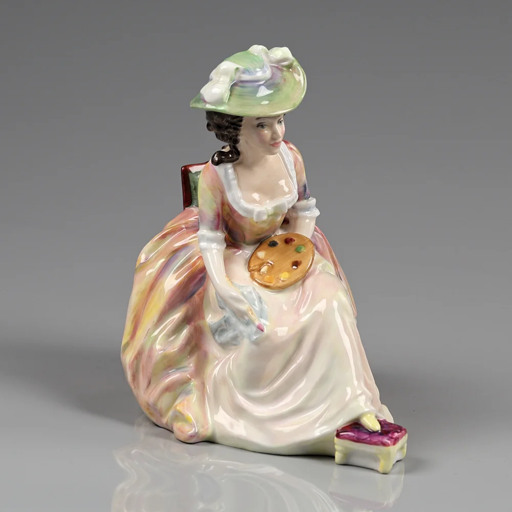 Винтажная фарфоровая статуэтка Художница с палитрой Кэтлин Англия Royal Doulton HN2933 Kathleen